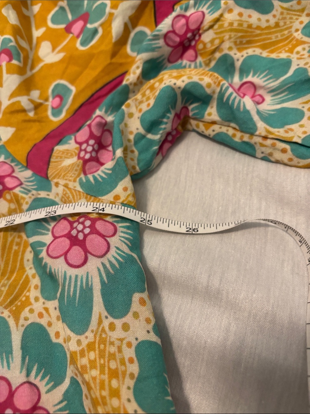 Natural Life Boho Yellow & Turquoise Floral Tassel Peasant Top SZ XL oversized - Picture 4 of 9